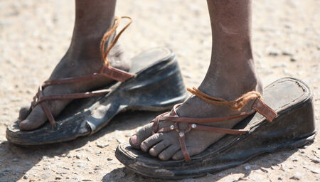 Big shoes to Fillの写真素材