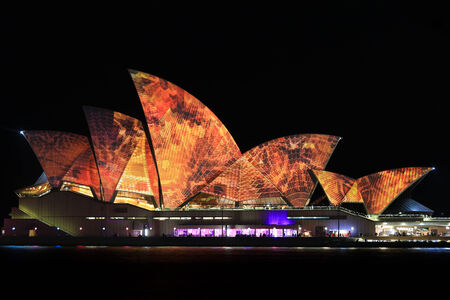 Sydney, Australia - May 27, 2014  Sydney Opera House shown during Vivid Sydney  A Festival of Light, Music   Ideas on May 27, 2014 in Sydney, Australia のeditorial素材
