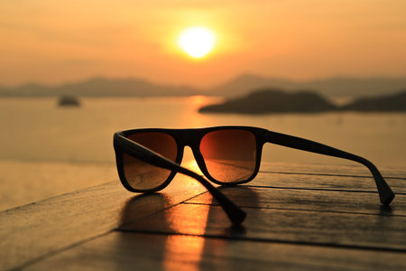 Sunglasses at Sunsetの写真素材
