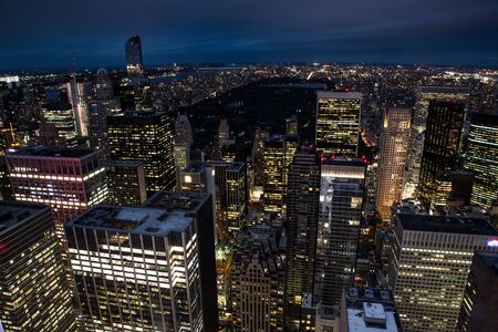 NEW YORKÂâ - SEPTEMBER 26 2016: The New York City in the night taken from Rockefeller Center showing Empire State Building, Manhattan, September 26 2016.のeditorial素材