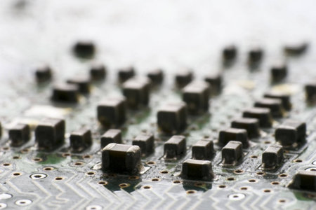macro shot of a electronic board