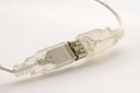 macro shot of a usb cable with 2 sides