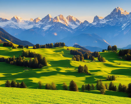Beautiful alpine meadows.の写真素材