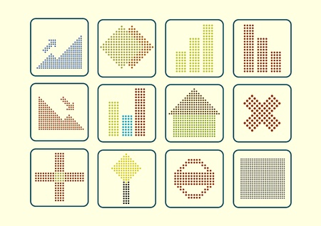 symbols are formed from many balls. modern and simpleのイラスト素材