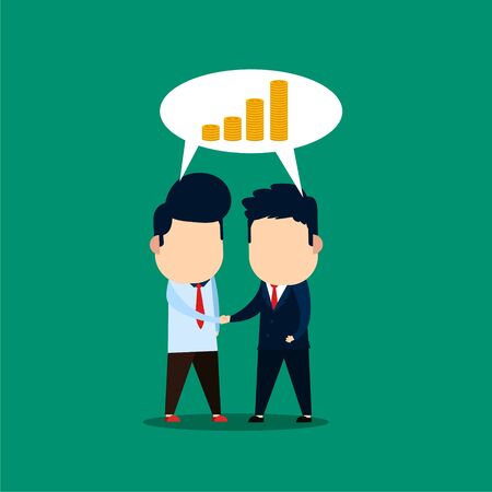 two businessmen shaking hands to make a business agreementのイラスト素材