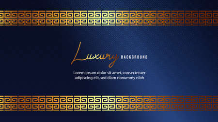 Luxury Elegant Background with decorative golden ornament border and Geometric Pattern, can use for greeting card, wedding invitationのイラスト素材