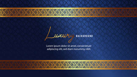 Luxury Elegant Background with decorative golden ornament border and Geometric Pattern, can use for greeting card, wedding invitationのイラスト素材