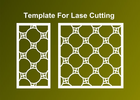Set decorative card for cutting, Geometric Pattern Laser Cut. Ratio 1:1, 1:2 Vector Fileのイラスト素材