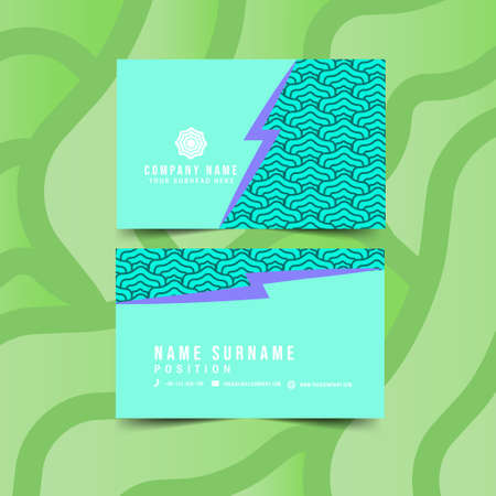 Modern Geometric Business Card with Geometric Pattern.Vector Templateのイラスト素材