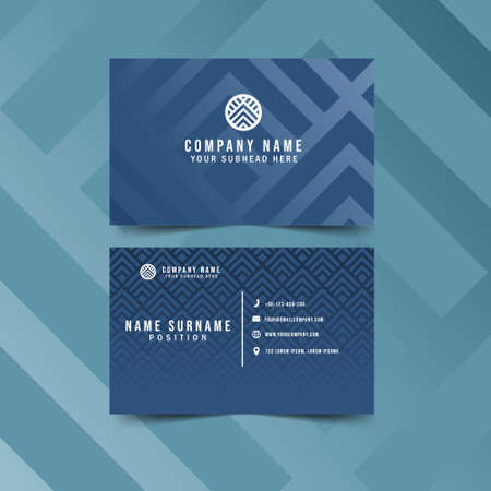 Modern Geometric Business Card with Geometric Pattern.Vector Templateのイラスト素材
