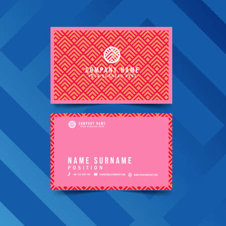 Modern Geometric Business Card with Geometric Pattern.Vector Templateのイラスト素材