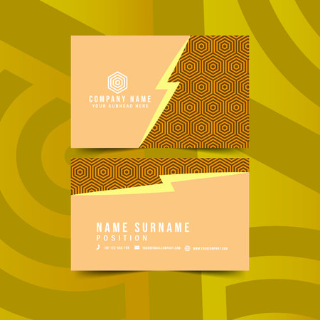 Modern Geometric Business Card with Geometric Pattern.Vector Templateのイラスト素材