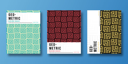 Set of geometric cover. Abstract shapes compositions. Geometric pattern. vector illustration