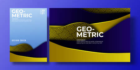 Abstract colorful background cover with gradient color and shadow.geometric pattern. can be used for background, flyer, annual report, book cover, identity, placard. green, dark blue poster templateのイラスト素材