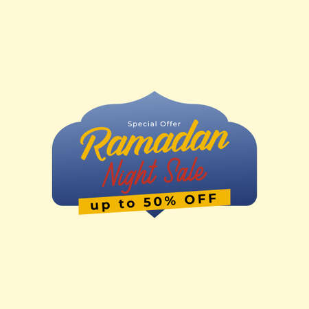 Set Colorful Ramadan Kareem Label sale banner, sticker, badge, ads pop up banner. Special offer Ramadan Night Sale. Islamic promotion vector illustration Flat styleのイラスト素材