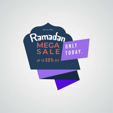 Ramadan Sale tag discount for banner, sticker and label. Ramadan Mega Sale Special Offer. ramadan kareem and Eid Mubarak vector illustration.のイラスト素材