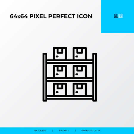 Inventory icon. Logistics process 64x64 pixel perfect iconのイラスト素材