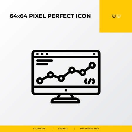 web Analytic icon. web design and development 64x64 pixel perfect iconのイラスト素材