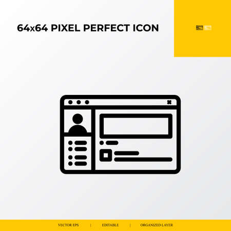 Web profile icon. web design and development 64x64 pixel perfect iconのイラスト素材