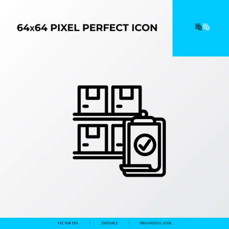 Inventory control icon. Logistics process 64x64 pixel perfect iconのイラスト素材