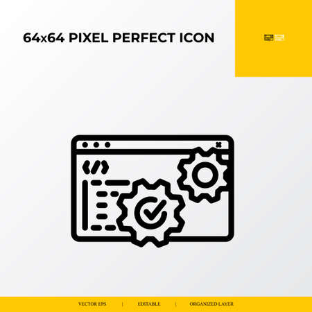 successful web testing icon. web design and development 64x64 pixel perfect iconのイラスト素材