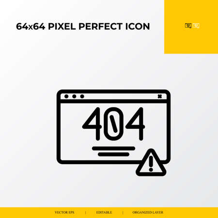 404 Error icon. web design and development 64x64 pixel perfect iconのイラスト素材
