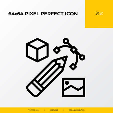 Graphic design icon. web design and development 64x64 pixel perfect iconのイラスト素材