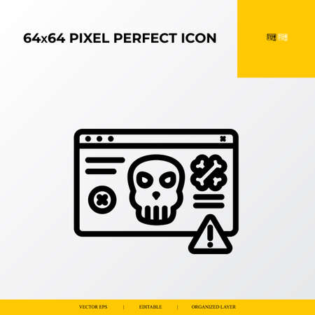 web hacked icon. web design and development 64x64 pixel perfect iconのイラスト素材