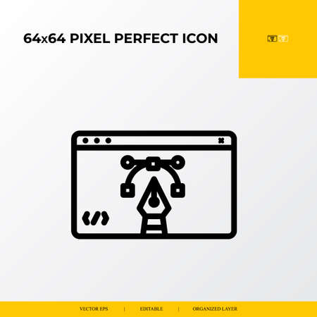 Graphic design icon. web design and development 64x64 pixel perfect iconのイラスト素材