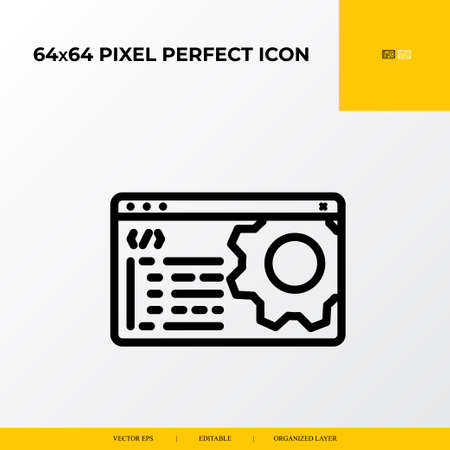 back end web icon. web design and development 64x64 pixel perfect iconのイラスト素材