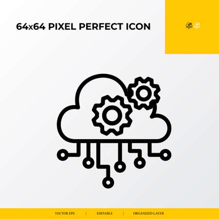 cloud computing. web design and development 64x64 pixel perfect iconのイラスト素材