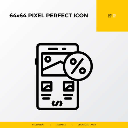 Web Percentage icon. web design and development 64x64 pixel perfect iconのイラスト素材