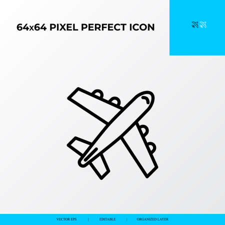 logistics transportation Plane icon. Logistics process 64x64 pixel perfect iconのイラスト素材