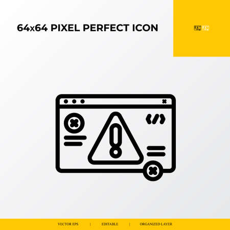 Web error icon. web design and development 64x64 pixel perfect iconのイラスト素材