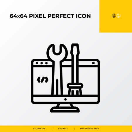 Web Technical support icon. web design and development 64x64 pixel perfect iconのイラスト素材