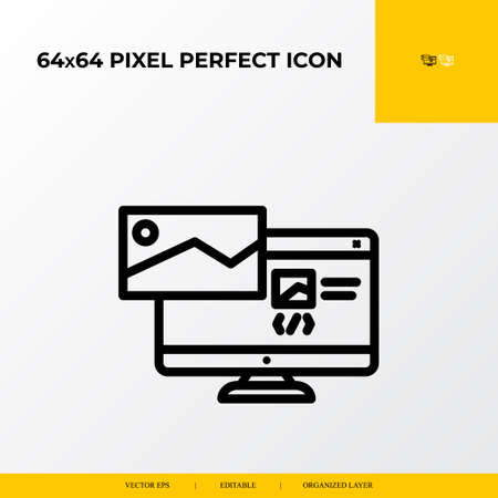 Web Image icon. web design and development 64x64 pixel perfect iconのイラスト素材