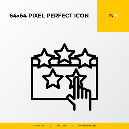 Product Rating icon.E-commerce Related Vector Line Icons.64x64 pixel perfect iconsのイラスト素材
