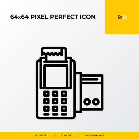 EDC icon.E-commerce Related Vector Line Icons.64x64 pixel perfect iconsのイラスト素材