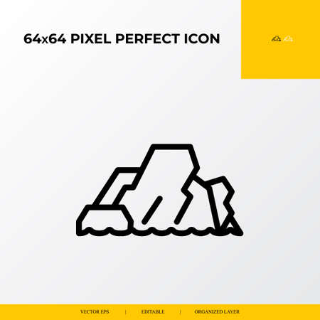 antarctic ice icon . part ocean and sea life icon set. 64x64 pixel perfect vector icon illustrationのイラスト素材