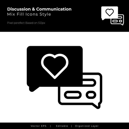 Love chat Vector icon can be use for user interface, seamless pattern, mobile app iconのイラスト素材