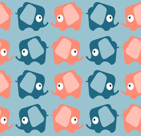 seamless pattern with little elephantsのイラスト素材
