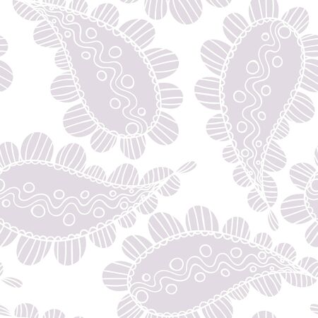 Vector Seamless Monochrome Floral Pattern. Hand Drawn Floral Texture, Decorative Flowersのイラスト素材