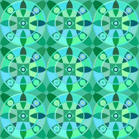 Vector seamless pattern with geometric ornament. Color decorative mosaic illustrationのイラスト素材