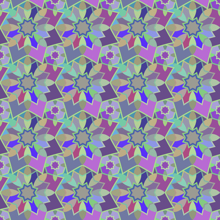 Vector seamless pattern with geometric ornament. Color decorative mosaic illustrationのイラスト素材
