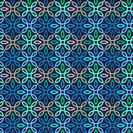Vector seamless pattern with geometric ornament. Color decorative mosaic illustrationのイラスト素材