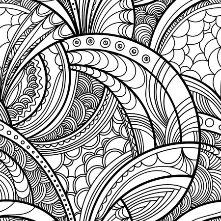hand drawn floral seamless pattern, background with floral motifのイラスト素材