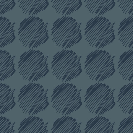 Seamless vector pattern with hand drawn stroked circles.のイラスト素材