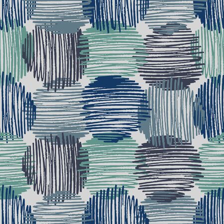 Seamless vector pattern with hand drawn stroked circles.のイラスト素材