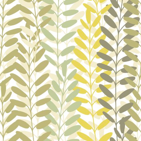 Background of leaves. Vector pattern. Vector texture with hand drawn leaves and plants.のイラスト素材