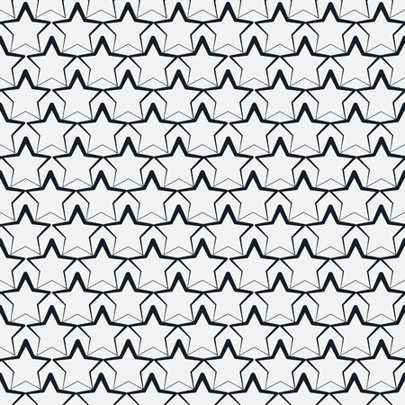 Simple seamless star shape vector pattern. Seamless repeating texture. Outlined background.のイラスト素材